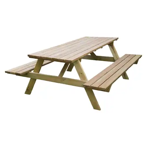 Tavolo legno Picnic in pino impregnato con due panche a tavole piallate da esterno giardino Fabrieksprijs