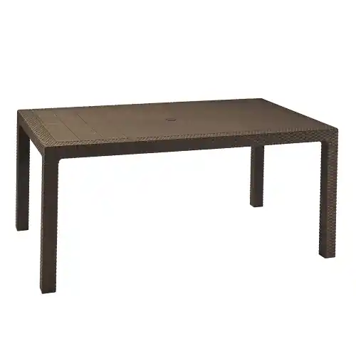 Beste Prijs Tavolo Melody rettangolare in resina antiurto effetto polirattan marrone 160x94x74 cm da giardino esterno