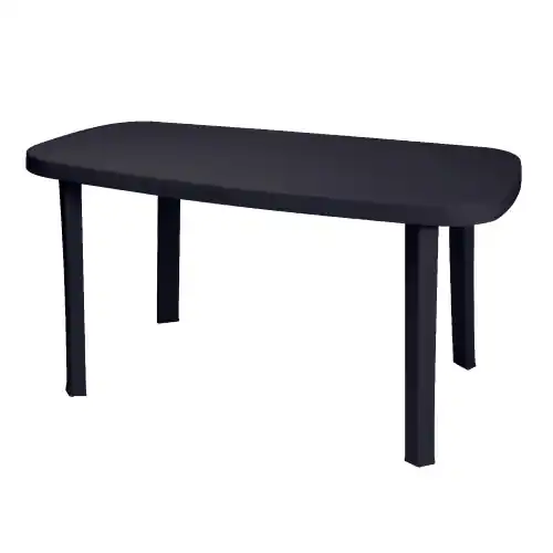 Direct Beschikbaar Tavolo Otello in resina antiurto antracite senza incrocio cm 136x82x72 da giardino esterno