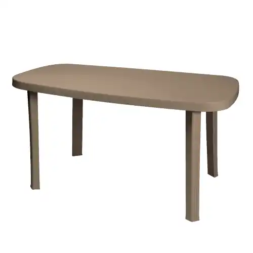 Alleen Vandaag Tavolo Otello in resina antiurto tortora senza incrocio 136x82x72 cm da giardino esterno