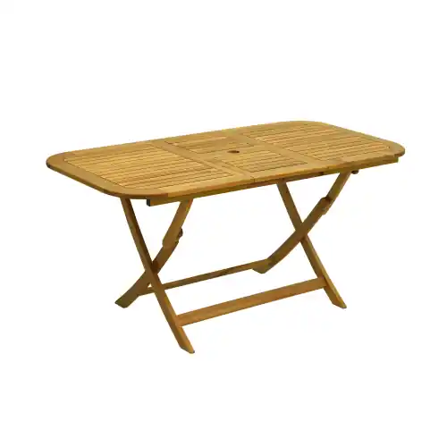 Alleen Vandaag Tavolo pieghevole in legno con finitura ad olio 120/160x80x74 cm da giardino esterno
