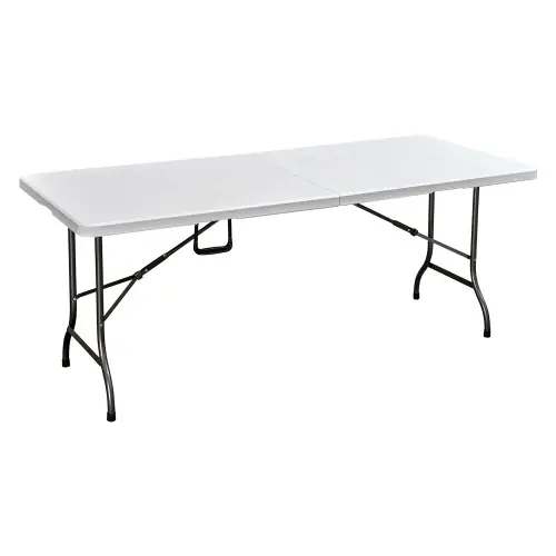 Tavolo pieghevole Party bianco 180x75x72 cm in acciaio e plastica HDPE per giardini esterno ed eventi dotato di maniglia Fabrieksprijs