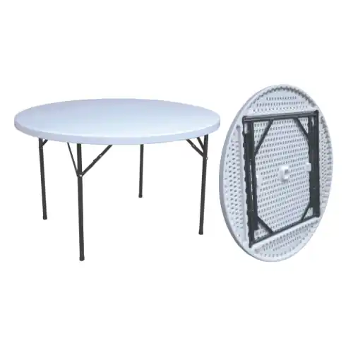 Betaalbaar Tavolo rotondo struttura in acciaio piano in HDPE pieghevole cm 122x74 tavolino da picnic campeggio