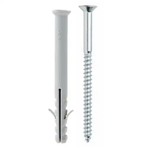 Tecfi conf 100 tasselli in nylon prolungato 8x80 con due alette vite TPS a legno impronta a croce tipo Z Beperkt Aanbod