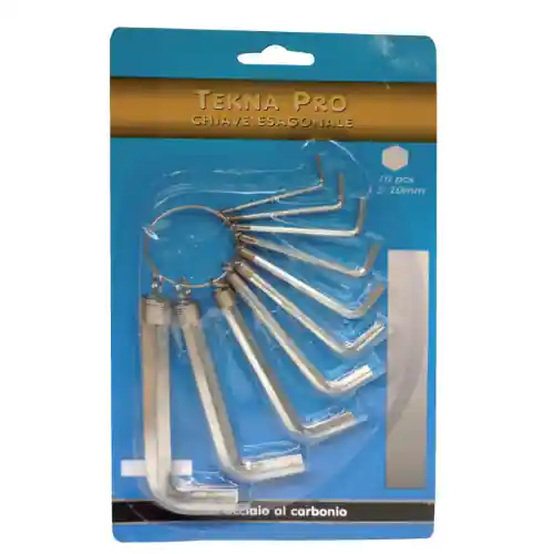 Beperkte Voorraad Tekna Pro serie 10 chiavi chiavini esgonali brugola con anello da 1,5 a 10 mm