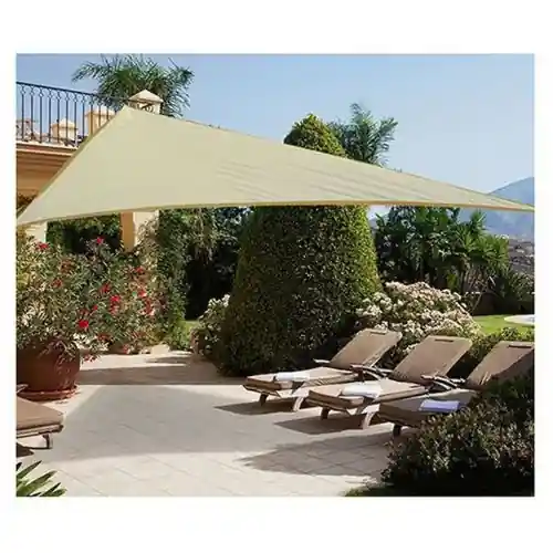Telo vela triangolare ecrù ombreggiante con occhielli 3,6x3,6x3,6 mt per ombra da giardino parcheggio Favoriet