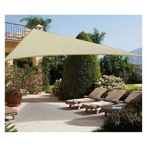 Nieuw Telo vela triangolare ecrù ombreggiante con occhielli 3x3x3 mt per ombra da giardino parcheggio