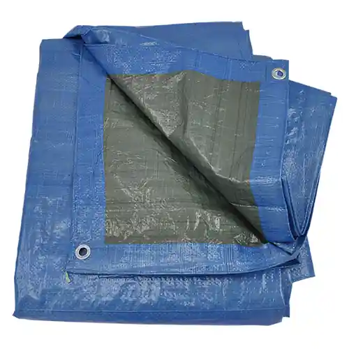 Telone occhiellato in polietilene 110 gr/mq bordato e rinforzato con occhielli antistrappo 5x4 mt telo di copertura protezione (Blu - 5x4 mt) Lage Prijs