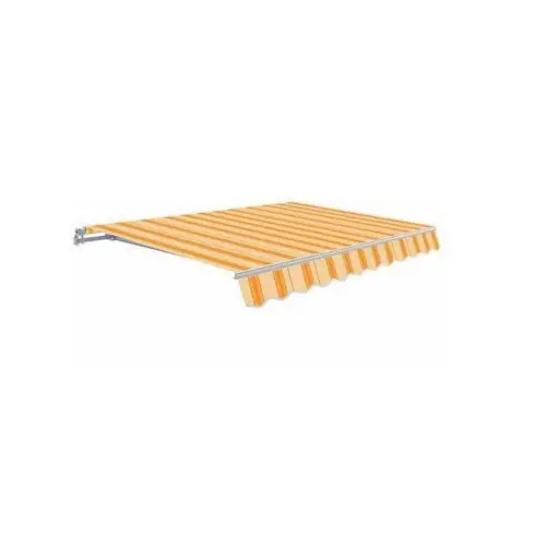 Shop Nu Tenda da sole a caduta cassonata giallo/bianco 2,5x2,5 m con braccetti regolabili nell‘inclinazione fissabile sia a parete che a soffitto