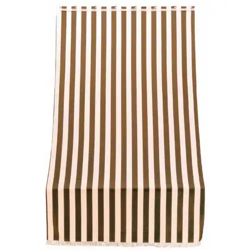 Tenda da sole per sormonto bianco/marrone 140x250 cm in cotone lavabile stirabile ed impermeabile da giardino esterno Op = Op