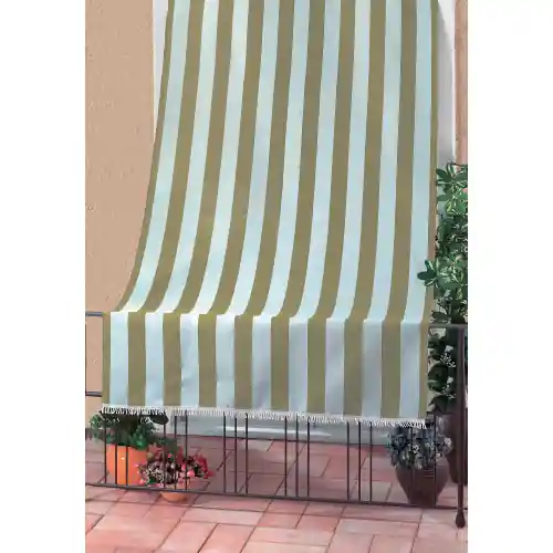 Tenda da sole Rio per sormonto bianca/beige 140x300 cm in poliestere con tunnel per bris-bris da giardino esterno Laatste Versie