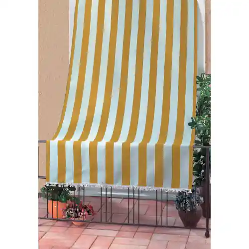 Tenda da sole Rio per sormonto bianco/gialla 140x300 cm in poliestere con tunnel per bris-bris da giardino esterno Betrouwbaar