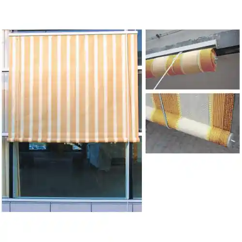 Tenda da sole Solaris con rullo 2,4x3 mt in tessuto PE ombreggiante al 95% bianca/beige da esterno Finale Uitverkoop