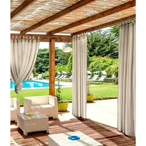 Tenda per gazebo in tessuto beige idro-oleo repellente con passanti e bottoni cm 140x280 adatta a gazebi e pergolati in legno Bestel Nu