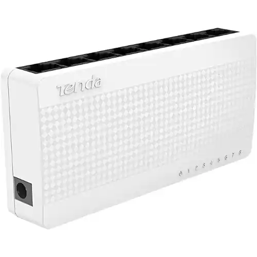 Tenda S108 switch sdoppiatore ethernet 8 porte plug & play colore bianco 220V con supporto al muro Betaalbaar