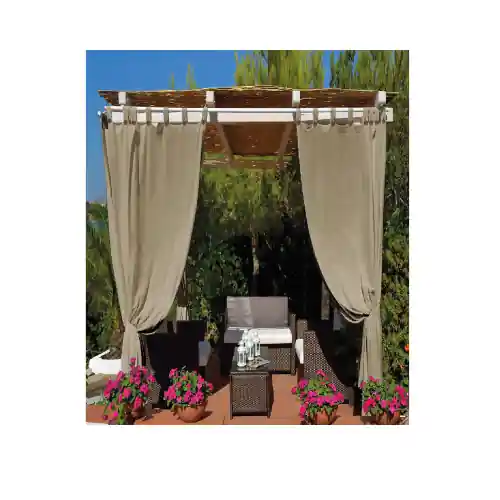Shop Nu Tenda telo per gazebo cm 140x270 in cotone tortora con passanti e bottoni tipo Lux made in Italy adatta a gazebi e pergolati in legno