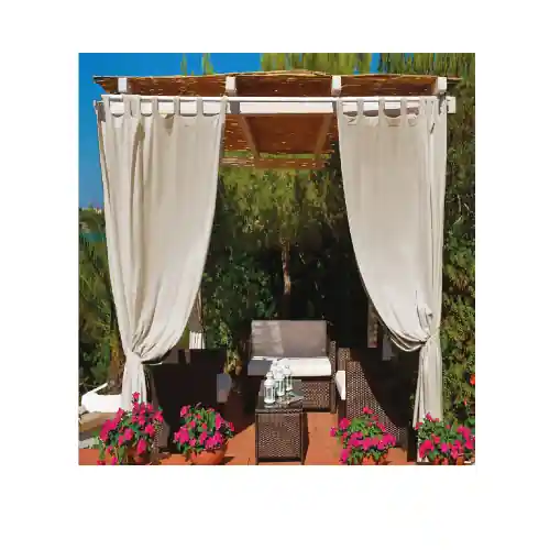 Merkproduct Tenda telo per gazebo cm 160x270 in cotone beige con passanti e bottoni tipo Lux made in Italy adatta a gazebi e pergolati in legno