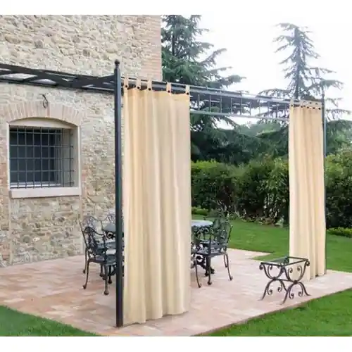 Tenda telo per gazebo in cotone beige con passanti e bottoni cm 160x270 adatta a gazebi e pergolati in legno Veilige Betaling