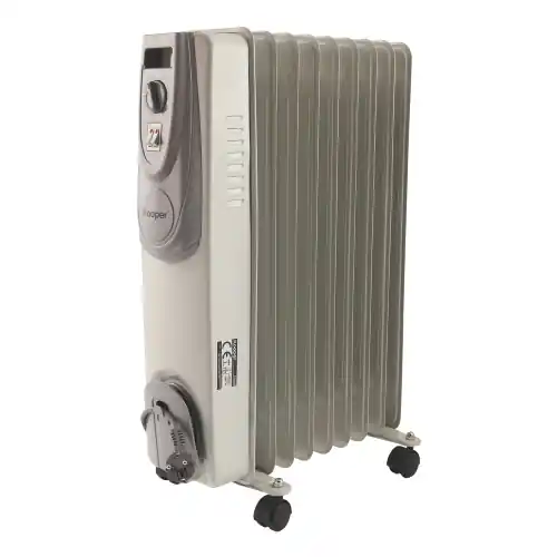 Termosifone Santorini radiatore a olio 9 elementi 2000W con termostato ambiente 2 regolazioni di potenza Laatste Versie