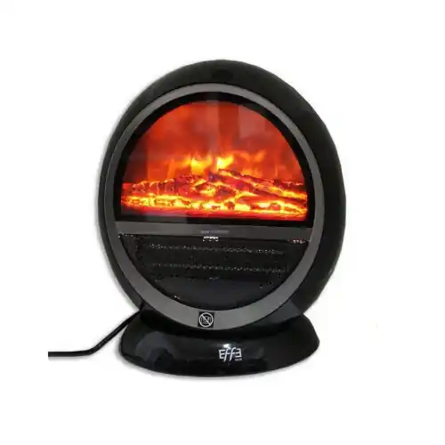 Op = Op Termoventilatore tondo oscillante 1500W effetto fiamma termostato regolabile camino elettrico