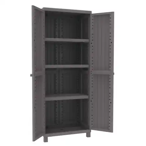 Actieprijs Terry armadio tuttopiani Cwood in polipropilene a 2 ante effetto legno cm68X39X170H per esterno