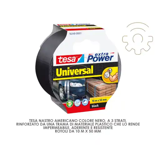 Tesa nastro americano extra power nero 3 strati impermeabile resistente aderente m 10 x mm 50 Koop Vandaag