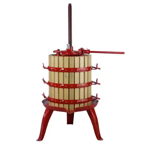 Torchio per vinacce meccanico a cricco Ø 40 a leva 69 lt cm 55 h a 2 velocità per vendemmia uva vino vinaccia mosto enologia Alleen Vandaag