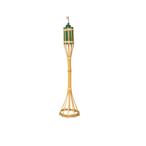 Torcia fiaccola in bamboo cm 50 h serbatoio in lamiera 0.200 l da giardino esterno Merkproduct