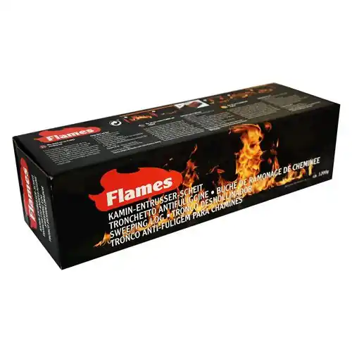 Gecertificeerd Tronchetto antifuliggine spazzacamino per camini Flames ca. 1,2 kg sostanze catalitiche che aggrediscono e distaccano la fuliggine