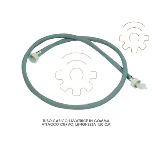 Tubo carico lavatrice in gomma con pipa lunghezza 150 cm Gratis Retour