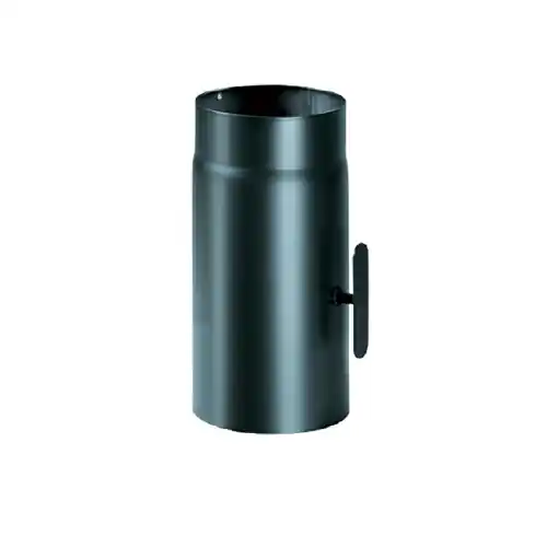 Op = Op Tubo con valvola in acciaio alluminato Ø 16 cm lunghezza 25 cm spessore 2 mm nero per uso interno