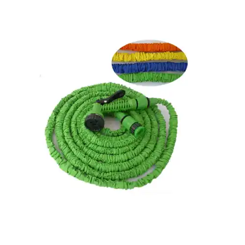 Tubo garden "TIRAMOLLA" allungabile max. 15 mt raccordo femmina 3/4" pistola multifunzione per irrigazione giardino Laatste Versie