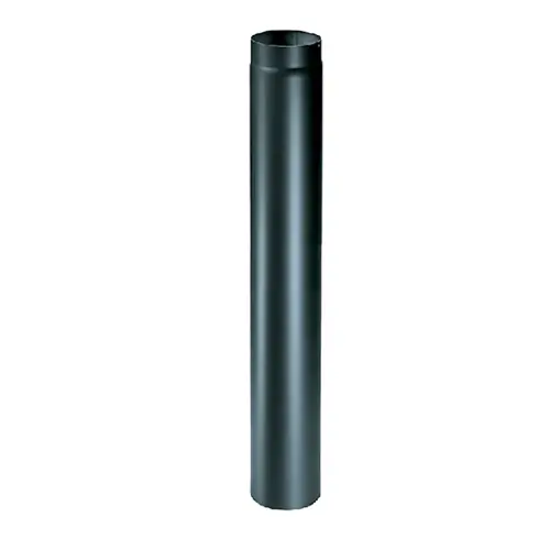 Korting Tubo per stufe a legna Ø 12 cm 120 mm lunghezza 50 cm spessore 2 mm in acciaio alluminato nero per uso interno