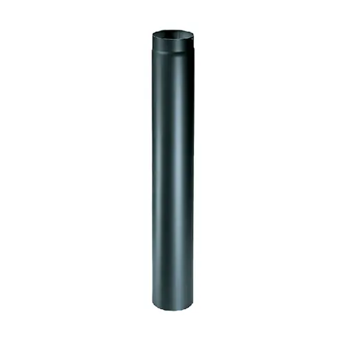 Tubo per stufe a legna Ø 15 cm lunghezza 100 cm spessore 2 mm in acciaio alluminato nero per uso interno Flitsaanbieding