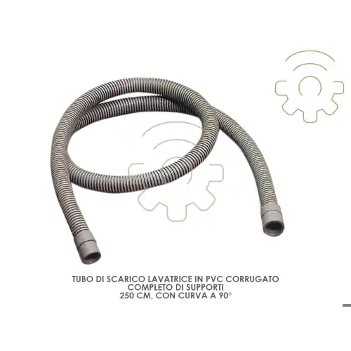 Goedkoop Tubo scarico lavatrice Pvc corrugato curva 90° supporti lunghezza 250 cm lavatrice scarico tubo acqua