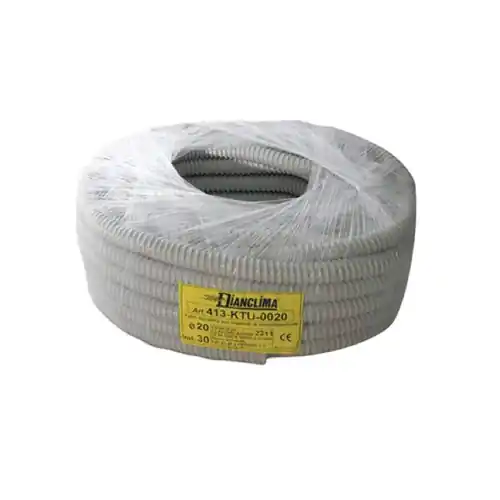Tubo spiralato guaina per impianti di climatizzazione Ø 25 cm x 30 mt bianco accessori montaggio climatizzatori (Bianco - Ø 25x30 Mt) Gratis Retour