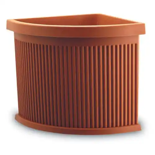 Vaso ad angolo in plastica Ionio cm 35x35x35h con sottovaso per esterno interno Bestseller