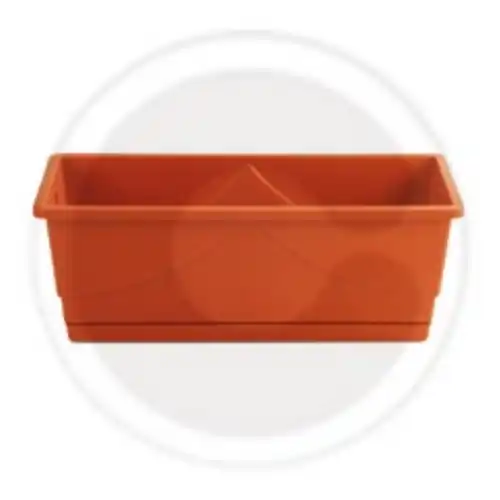 vaso da balcone terrazzo con sottocassetta mod Bremen in plastica cm 40 Goedkoop