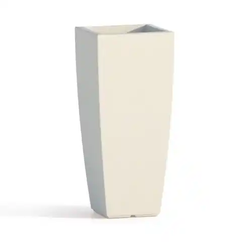 Weekendaanbieding Vaso di arredamento quadro Home in resina color bianco ghiaccio 40x40x90 cm per arredo interno ed esterno