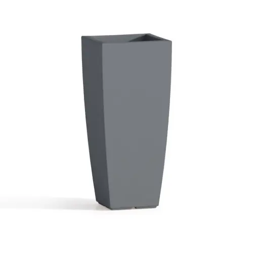 Vaso di arredamento quadro Home in resina color grigio pietra 33x33x70 cm per arredo interno ed esterno Goedkoop