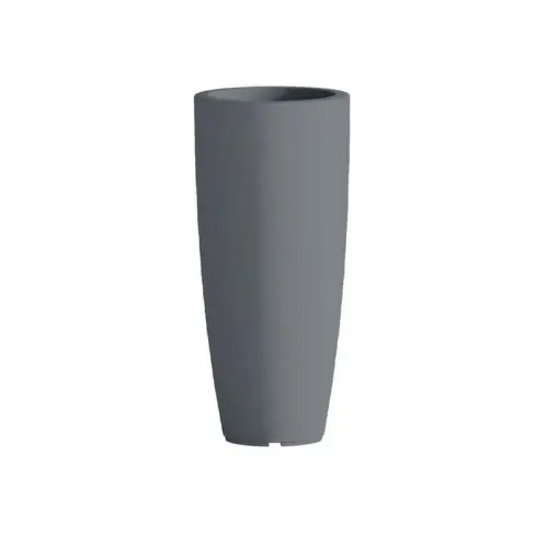 Express Levering Vaso di arredamento tondo Home in resina color grigio pietra Ø 33x70 cm per arredo interno ed esterno