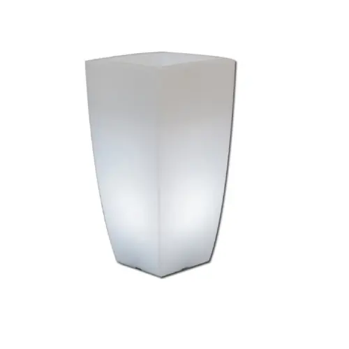 Vaso quadro luminoso Home light in resina bianco ghiaccio/ luce bianca cm 33x33x70 per arredo interno ed esterno Aanbieding
