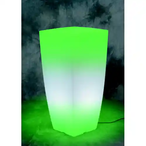 Vaso quadro luminoso Home light in resina bianco ghiaccio/ luce verde cm 33x33x70 per arredo interno ed esterno Gereduceerde Prijs