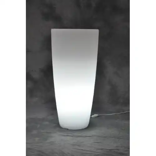 Actieprijs Vaso tondo luminoso Home light in resina bianco ghiaccio/ luce bianca Ø 40x90 cm per arredo interno ed esterno