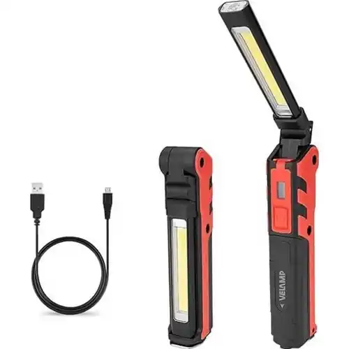Velamp Kubrik lampada da lavoro led portatile ricaricabile luce 5 W torcia 3 W rotazione 270 gradi portata 20 m autonomia 3 ore Koop Online