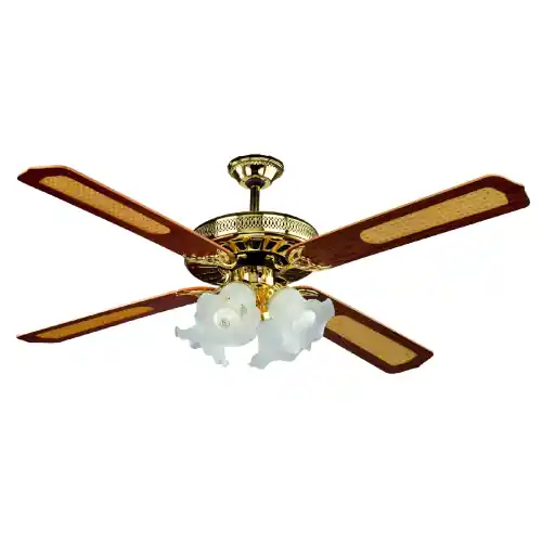 Ventilatore a soffitto Old America con telecomando ø 130 cm 60 W con 3 velocità ventilatore a pale dotato di 4 punti luce Direct Beschikbaar