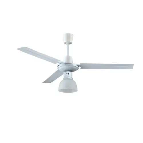 Betrouwbaar Ventilatore da soffitto 65W 3 pale in acciaio una lampada centrale 5 velocità Ø 120 cm con inversione di marcia