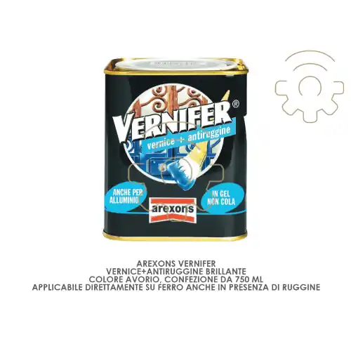 Vernifer vernice + antiruggine brillante colore Avorio 750 ml applicazione diretta ruggine antiruggine vernice smalto Nu Kopen