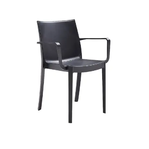 Weekendaanbieding Victoria sedia impilabile in polipropilene antracite con braccioli e piedini antiscivolo cm 58x55x82 h per interno ed esterno