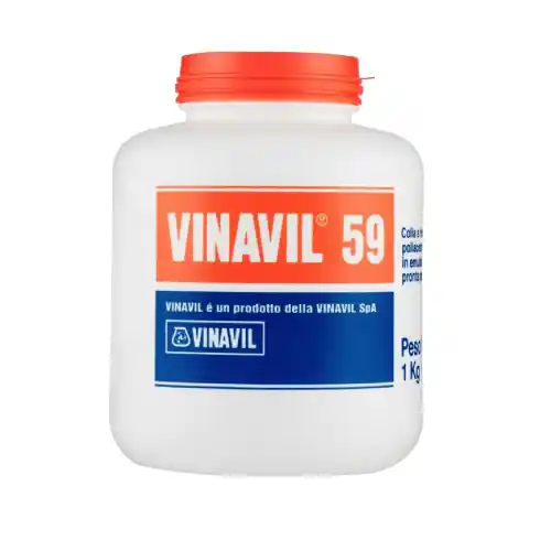Bestseller Vinavil 59 colla collante bianco 1 kg a freddo poliacetovinilica in emulsione pronto all‘uso senza solventi